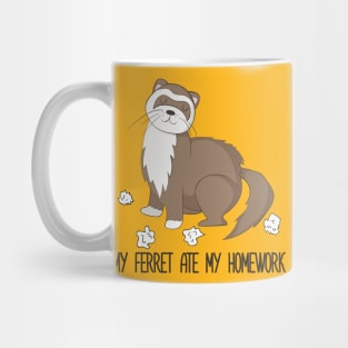 My Ferret Ate My Homework Funny Cute Pet Ferret Design Mug